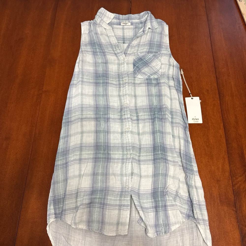 Dylan Blue and White Plaid Shirt